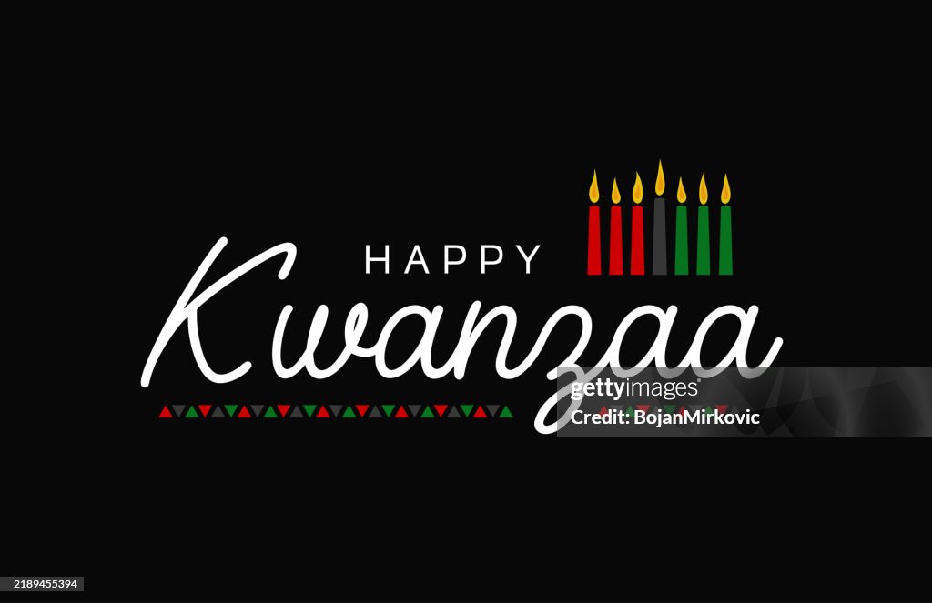 Kwanzaa lettering card, background. Vector