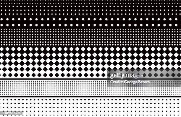 seamless background with rows of horizontal halftone dots - horizontal bar graph stock illustrations