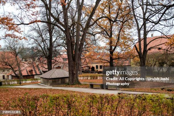 autumn charm of cesky krumlov-16 - cesky krumlov autumn stock pictures, royalty-free photos & images