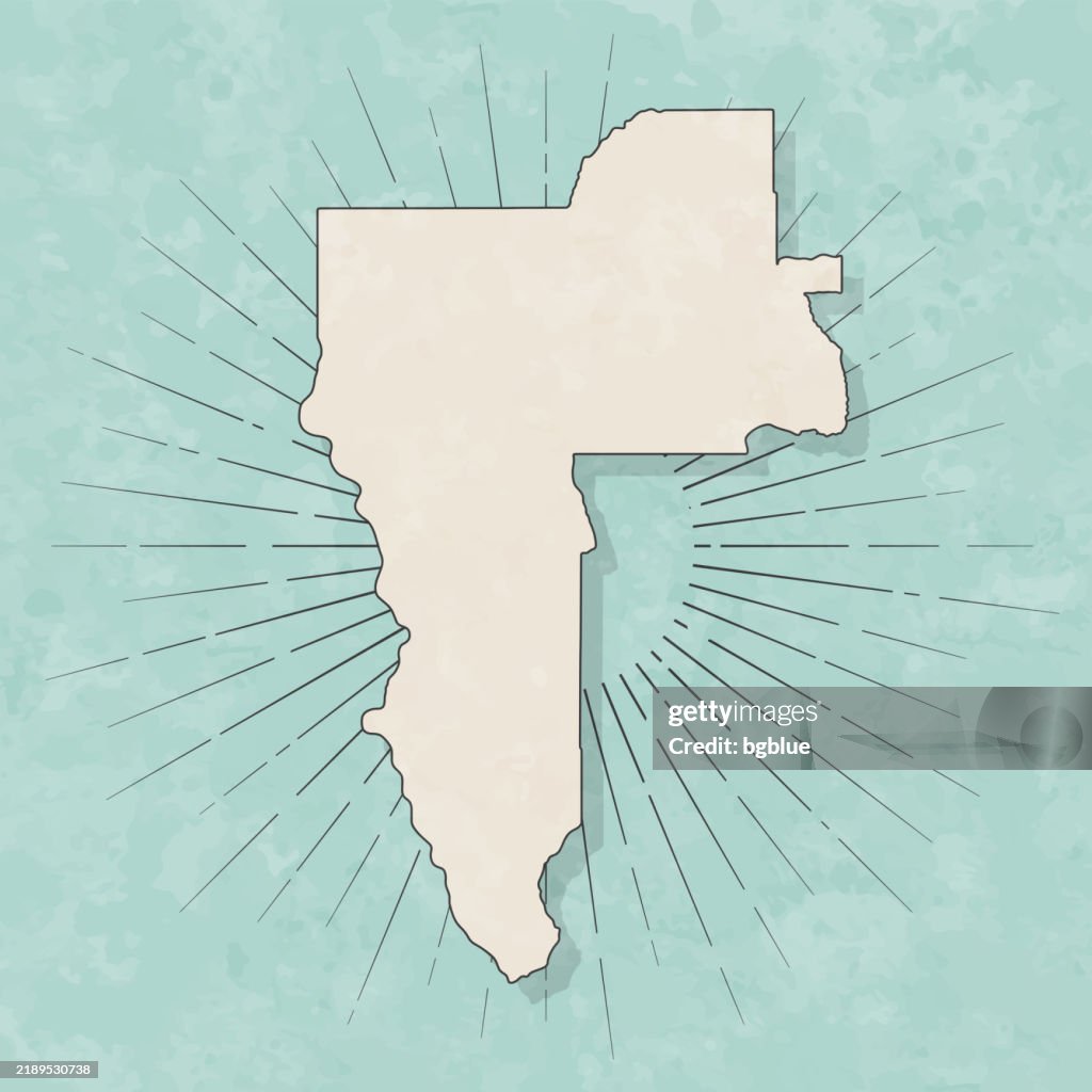 Nez Perce County, Idaho. Map in retro vintage style - Old textured paper