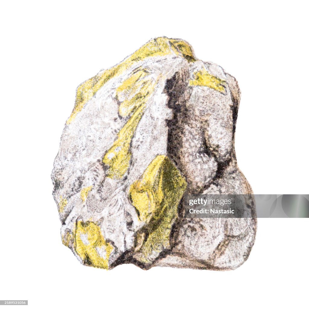 Minerals and Rocks ,Sulfur, trapped in plaster (Weenzen, Niedersachsen, Germany)
