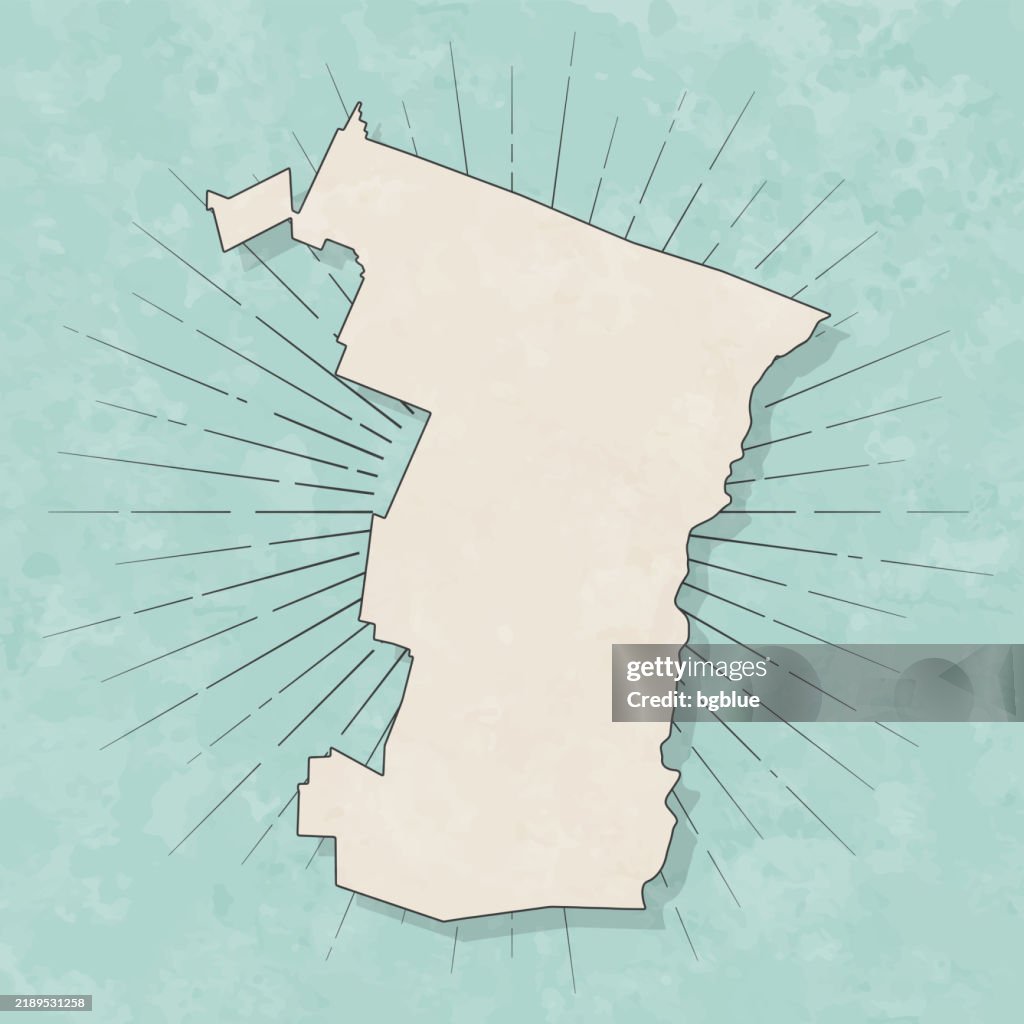 Windsor County, Vermont. Map in retro vintage style - Old textured paper