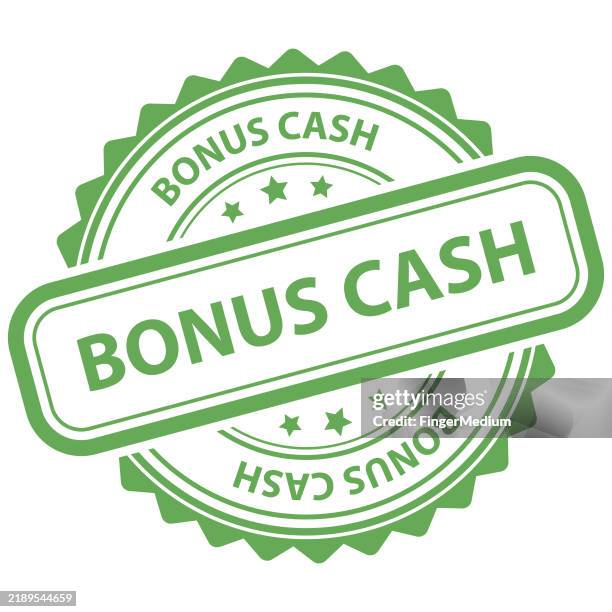 stockillustraties, clipart, cartoons en iconen met bonus cash rubber seal stamp - bonusuitkering