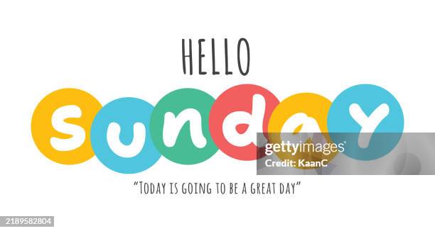 Hello Sunday Lettering Stock Illustration High-Res Vector Graphic ...