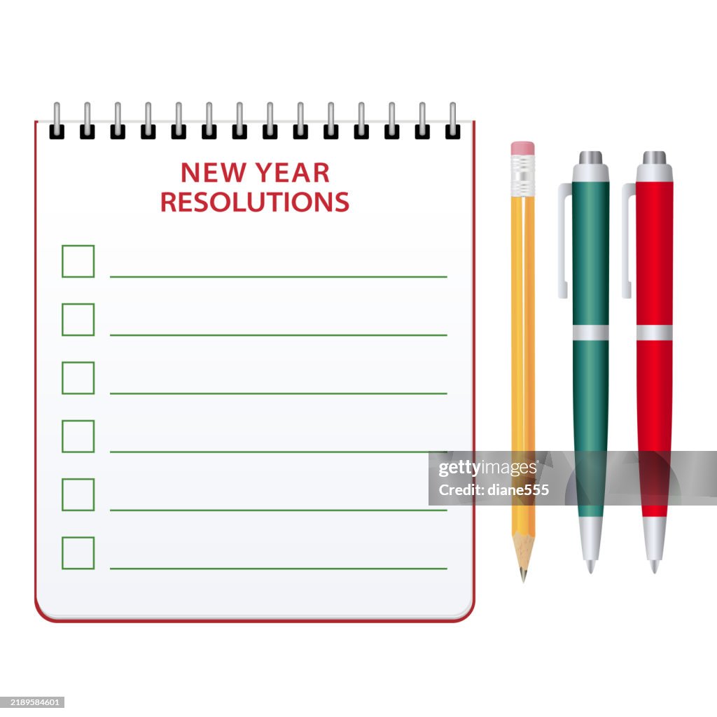 List High Resolution New Year Resolution List Isolated On A Transparent Background High-Res ...