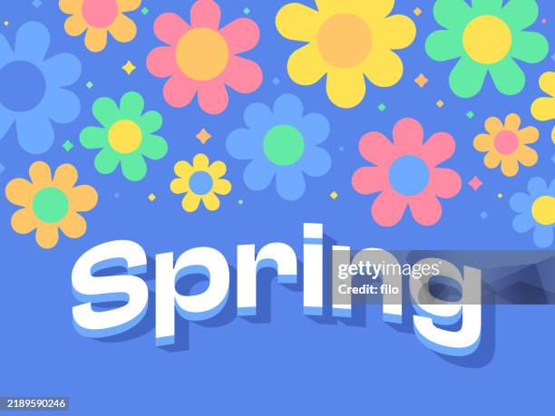 spring flower happiness beauty surprise excitement background - flower print top stock illustrations
