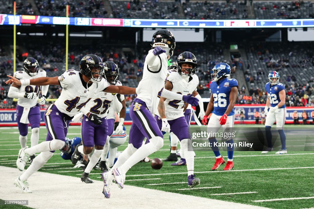Washington Raves 2024 Ar'Darius Washington of the Baltimore Ravens celebrates with... News ...