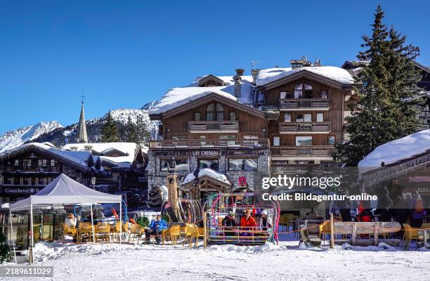 Hotels, Couchevel town centre, Savoie department, France.