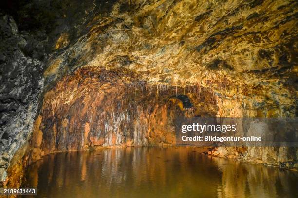 Spring grotto, stalactites, fairy grottoes, Saalfeld, Thuringia, Germany.