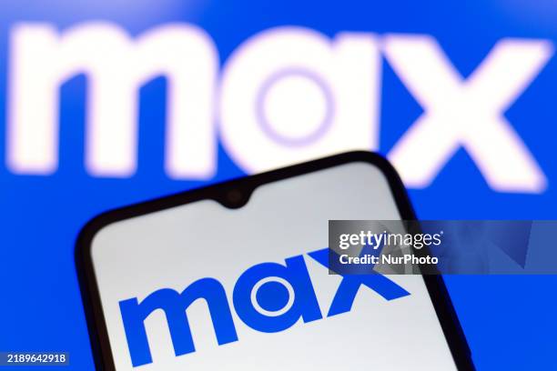 The Max logo appears on the screen of a smartphone and in the background on the computer screen in Reno, United States, on December 15, 2024.