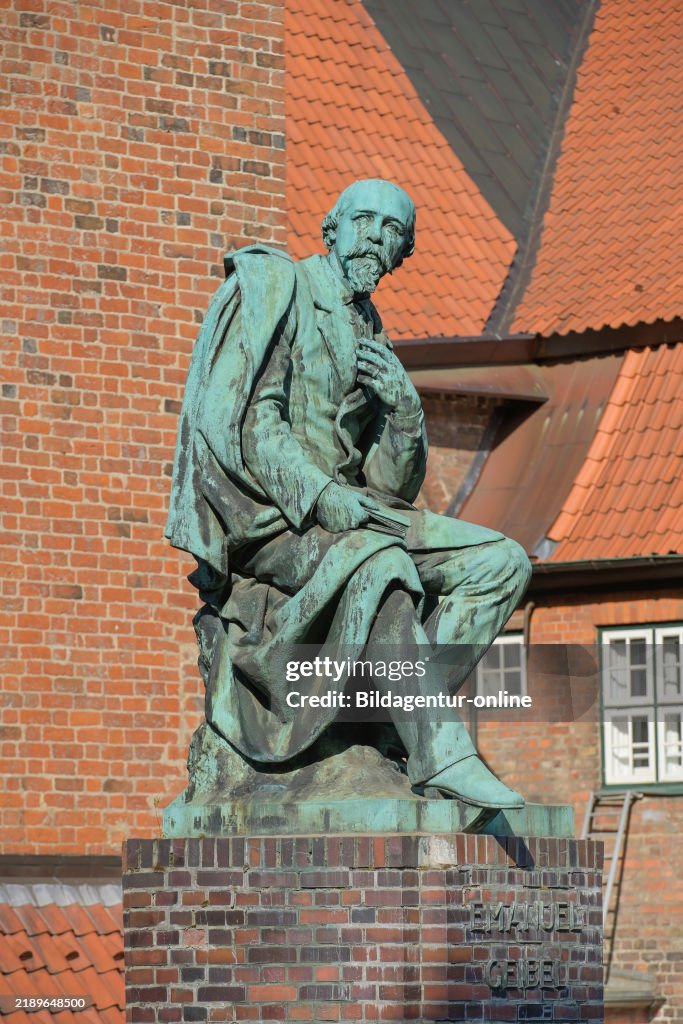 Monument to Emanuel Geibel, Koberg, Lübeck, Schleswig-Holstein, Germany