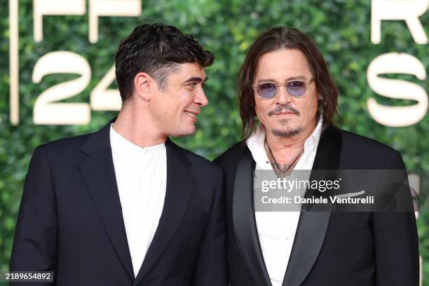 Riccardo Scamarcio and Johnny Depp attend the "Modì, Three Days on the Wing of Madness" Screening at the Red Sea International Film Festival 2024 on...