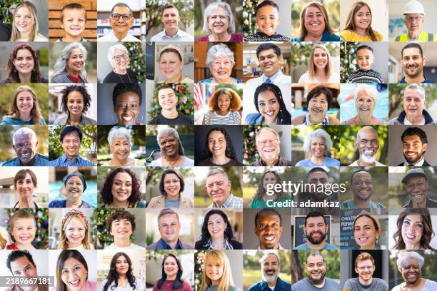 diverse human faces - kids photo collage stock pictures, royalty-free photos & images
