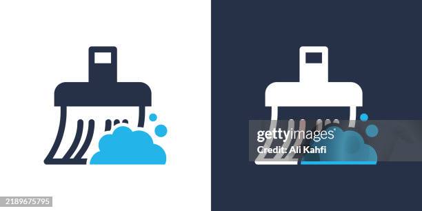 cleaning icon. solid icon vector illustration. for website design, logo, app, template, ui, etc. - broom stock illustrations