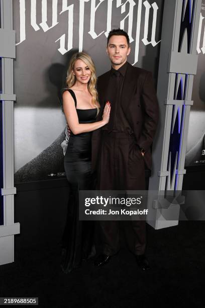 Bryana Holly and Nicholas Hoult attend the Los Angeles premiere of Focus Features' "Nosferatu" at TCL Chinese Theater on December 12, 2024 in...