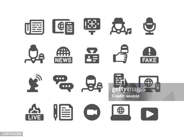 media icons - live stream camera stock illustrations