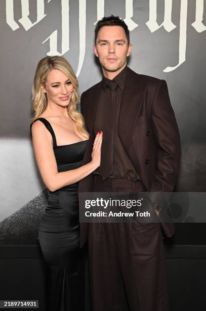 Bryana Holly and Nicholas Hoult attend the Los Angeles premiere of Focus Features' "Nosferatu" at TCL Chinese Theater on December 12, 2024 in...