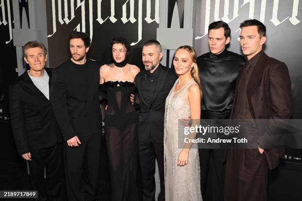 Willem Dafoe, Aaron Taylor-Johnson, Emma Corrin, Robert Eggers, Lily-Rose Depp, Bill Skarsgård and Nicholas Hoult attend the Los Angeles premiere of...