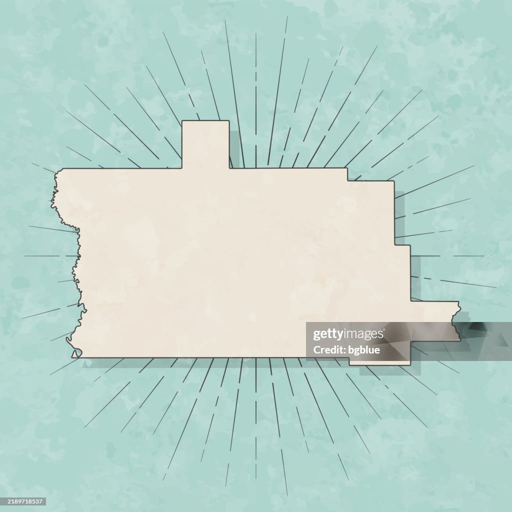 Calcasieu Parish, Louisiana. Map in retro vintage style - Old textured paper