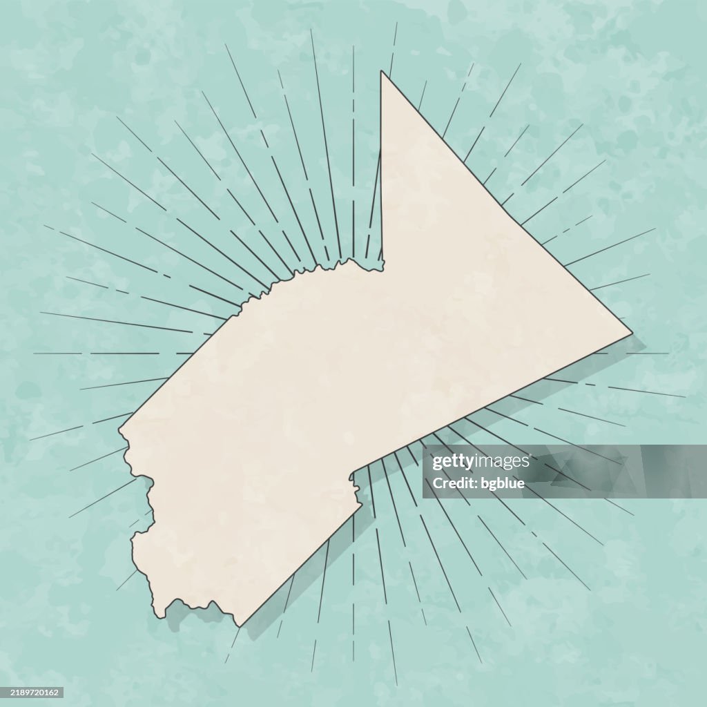 Stanislaus County, California. Map in retro vintage style - Old textured paper