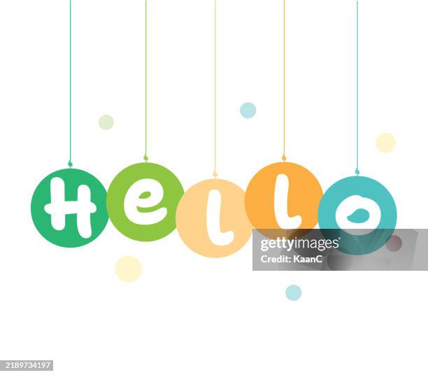 hello vector lettering design. modern calligraphy. vector stock illustration - hello summer stock illustrations
