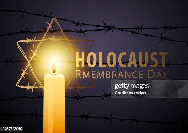 holocaust david star barbed wire igniting - monument to the murdered jews of europe stock illustrations