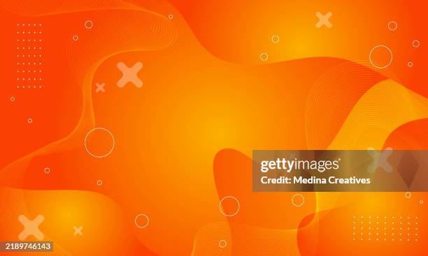 gradient orange abstract fluid shape background - technology powerpoint template stock illustrations