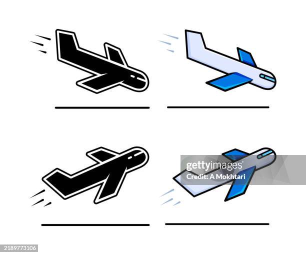 airplane icons. - airplane icon transparent stock illustrations