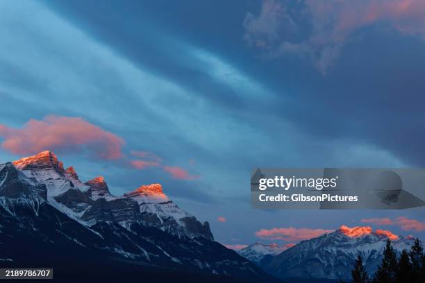 the rocky mountains in banff, alberta, canada - mountain ridge stock pictures, royalty-free photos & images