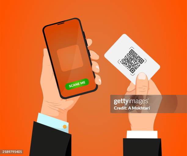 barcode, smartphone. - qr code stock illustrations