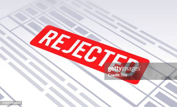 rejected denied document claim form stamp - thumbs down stock illustrations