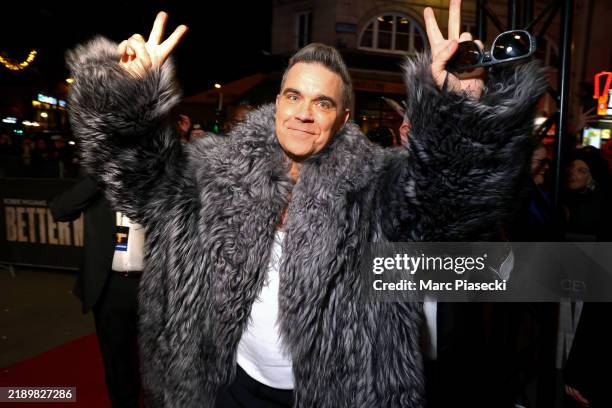 Robbie Williams attends the "Better Man" special screening at Le Grand Rex on December 13, 2024 in Paris, France.