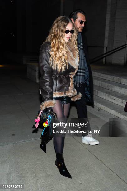 Sydney Sweeney and Jonathan Davino are seen at Lincoln Center on December 13, 2024 in New York City.