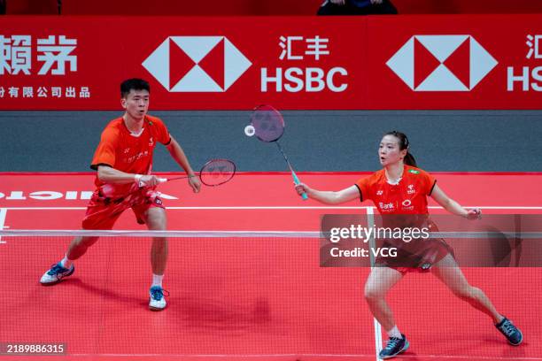 Zheng Siwei and Huang Yaqiong of China compete in the Mixed Doubles Semifinal match against Jiang Zhenbang and Wei Yaxin of China on day 4 of the...