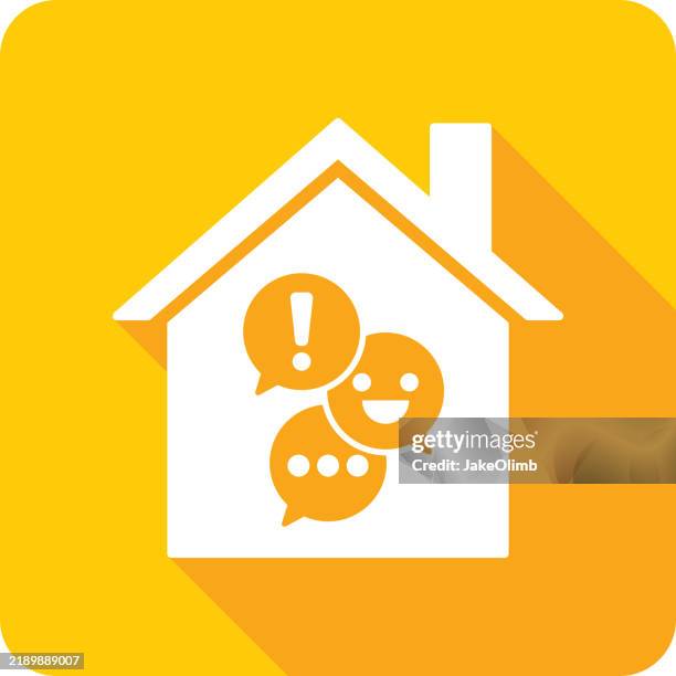 house text message speech bubbles icon silhouette 3 - three conversation bubbles stock illustrations