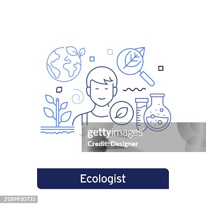 Ecologist Concept Vector Illustration. Editable Stroke Vector Design. Ecologist Concept Vector Illustration. Editable Stroke Vector Design.
