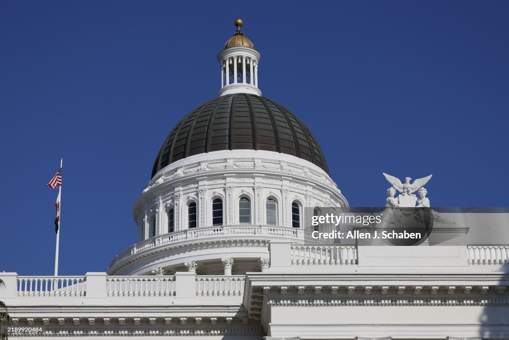 Exterior view of the California State Capitol...
