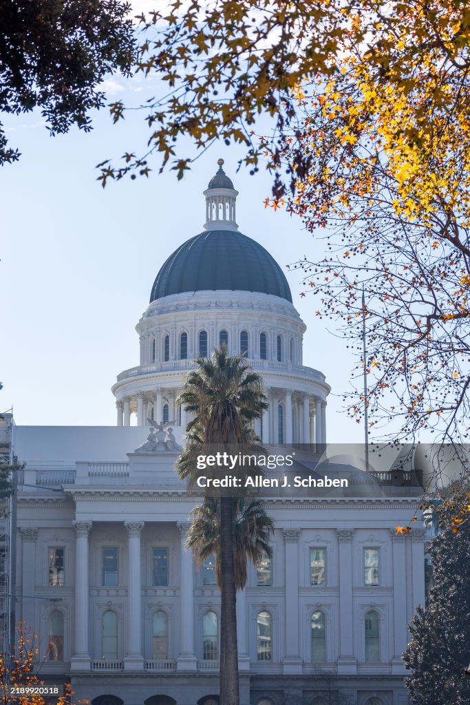 Exterior view of the California State Capitol...