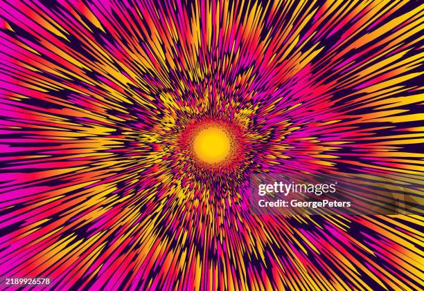 vector sunburst with rays of light stock - hyperspace stock illustrations