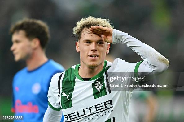 Robin Hack Robin Hack of Borussia Moenchengladbach celebrates scoring his team's ...
