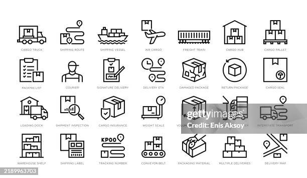 stockillustraties, clipart, cartoons en iconen met general delivery icons - schade