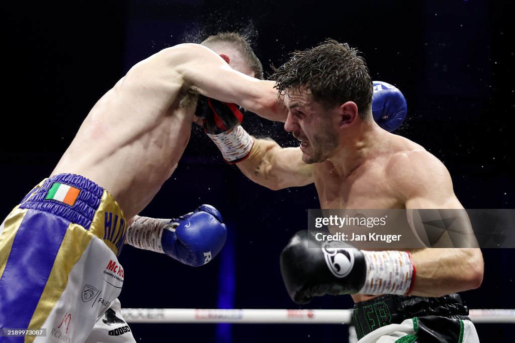 Boxing Colision Lee Cutler punches Stephen McKenna during the WBC International... News ...