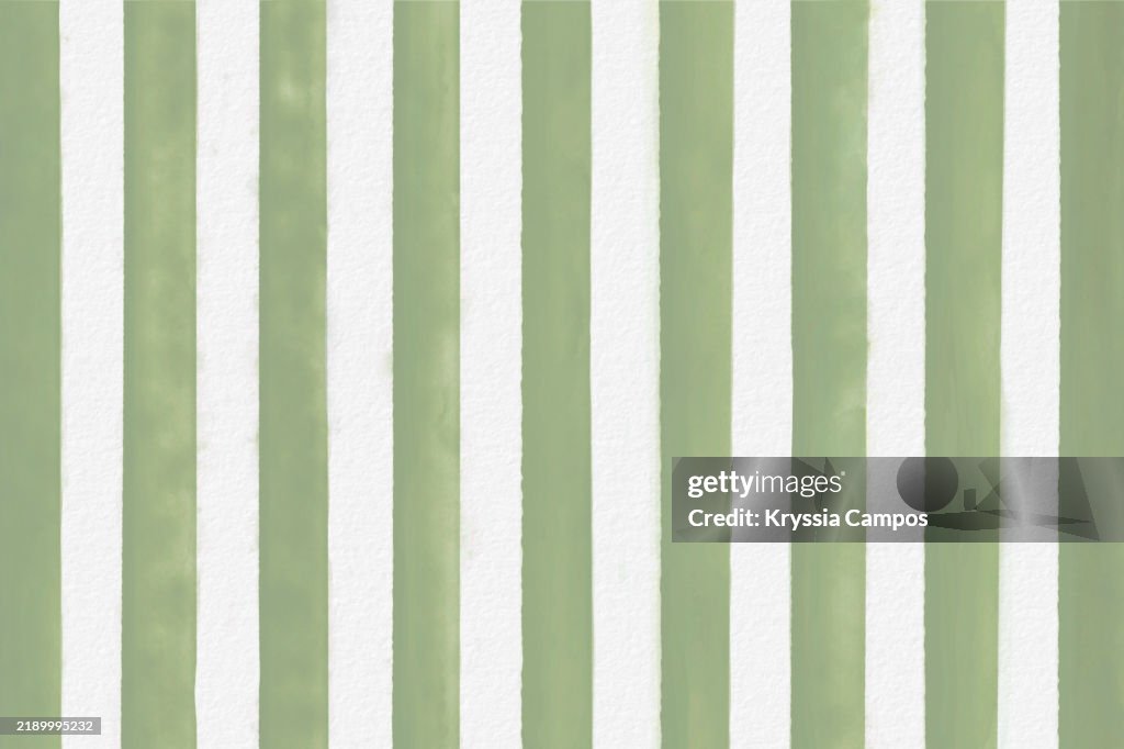 Sage Green Watercolor Stripes Background on White