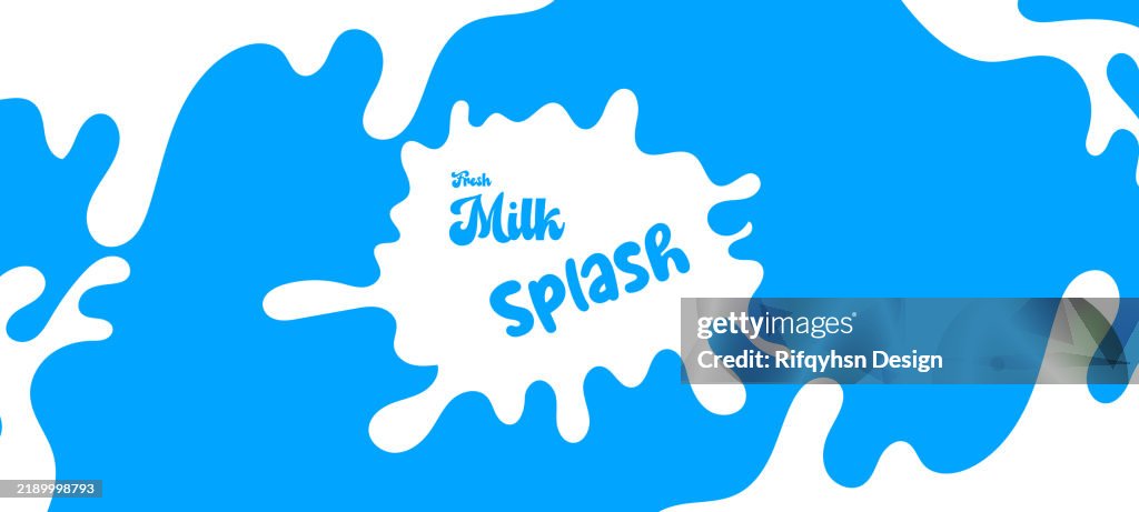 Abstract water splash blue and white background. Milk splash frame pattern. Yogurt or dairy cream wave border with drops