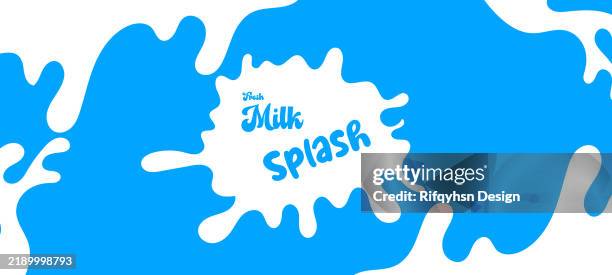 abstract water splash blue and white background. milk splash frame pattern. yogurt or dairy cream wave border with drops - oozing cheese stock illustrations