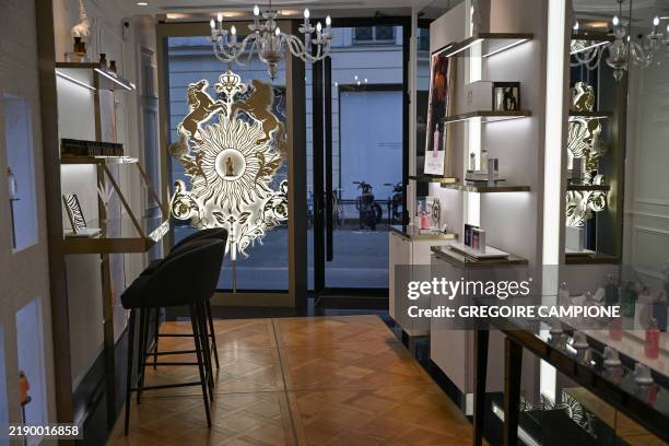 This photograph shows "Parfums de Marly" boutique, a luxury and niche perfume brand, in Paris on December 12, 2024. Parfums de Marly, which should...