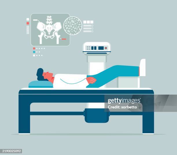 bone density scan - bone density medication stock illustrations