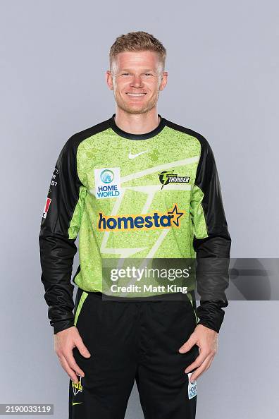 Sam Riling's Sam Billings poses during a Sydney Thunder 2024-25 BBL Headshots ...