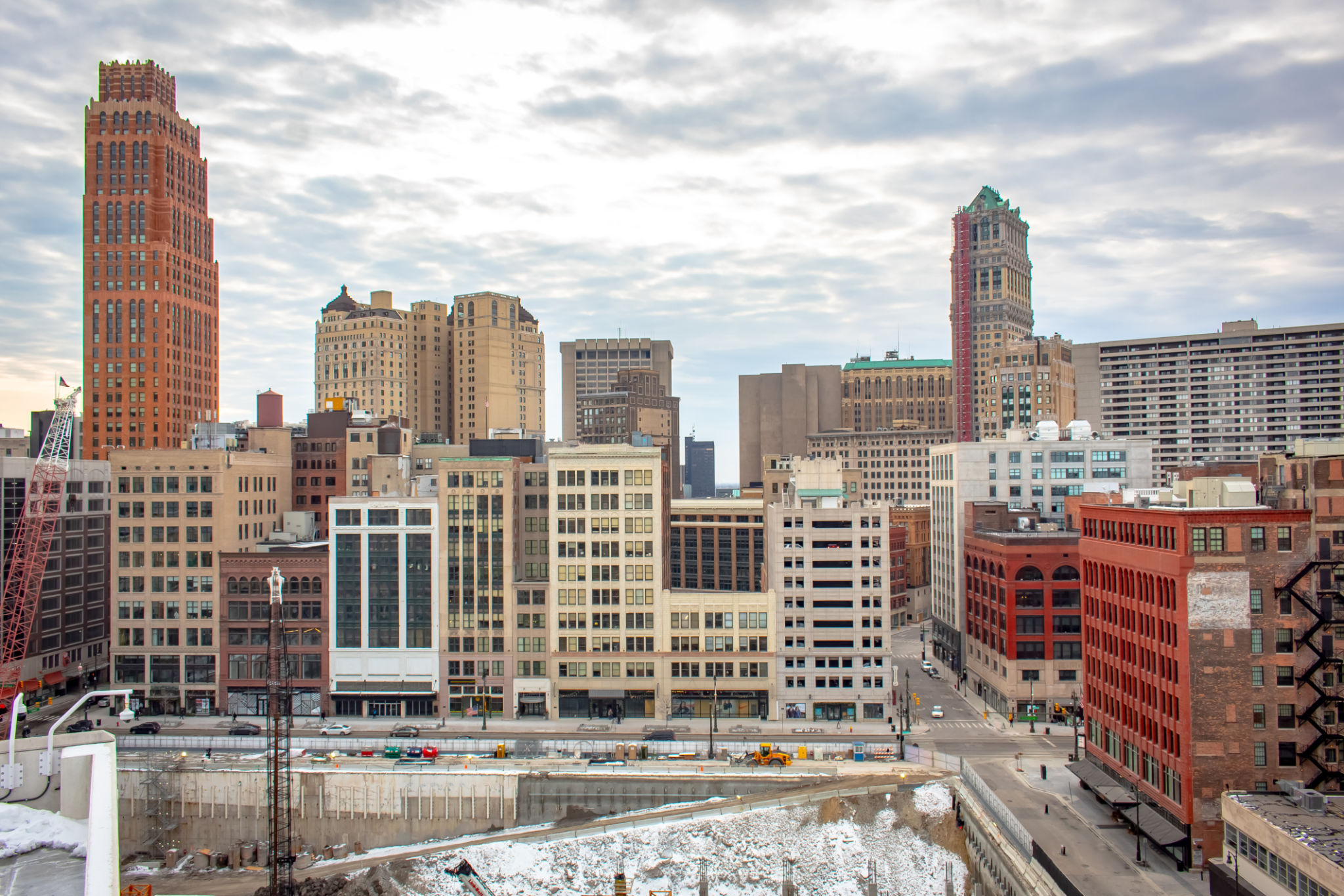 Downtown Detroit Michigan buildings skyline. Downtown Detroit Michigan buildings skyline.