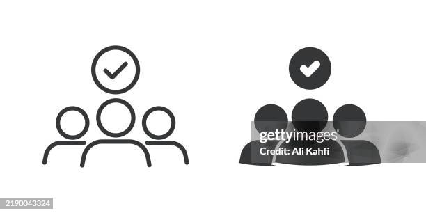 group of people thin line and glyph solid icon. editable stroke and perfect pixel isolated on transparent background - child solid background stock illustrations